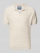 Colours & Sons Regular Fit Poloshirt mit V-Ausschnitt in Beige, Größe ...