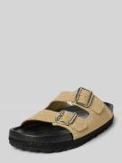 Espadrij Slides aus Leder mit Logo-Prägung Modell 'AMI' in Beige, Größ...