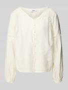 moves Bluse mit Lochstickerei Modell 'Lilyana' in Weiss, Größe 34