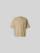 VETEMENTS Oversized T-Shirt mit Stehkragen in Taupe, Größe M