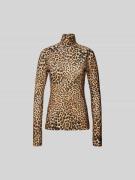 Norma Kamali Longsleeve mit Reißverschluss in Hellbraun, Größe S