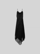 Rabanne Midikleid mit Ausfransungen in Black, Größe XS/S