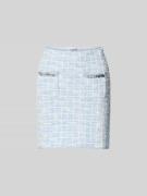 Self-Portrait Minirock mit Eingrifftaschen in Hellblau, Größe M