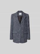 Self-Portrait Longblazer mit Woll-Anteil in Blau, Größe S