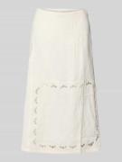Stella Nova Midirock mit Lochstickerei Modell 'Elements' in Weiss, Grö...