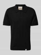 Colours & Sons Slim Fit Poloshirt mit Leinen-Anteil in Black, Größe M