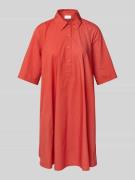 Jake*s Collection Hemdblusenkleid mit Knopfleiste in Rostrot, Größe 32