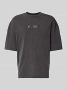 HUGO Oversized T-Shirt aus reiner Baumwolle Modell 'DELW' in Mittelgra...
