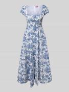 Staud Midikleid mit Karree-Ausschnitt Modell 'WELLS' in Bleu, Größe 32