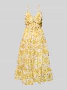 ADLYSH Knielanges Cocktailkleid mit Schnürverschluss in GELB, Größe XS