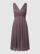 TROYDEN COLLECTION Kleid mit Glitzer-Mesh in Mauve, Größe 32