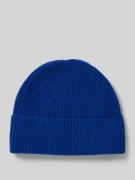 MCNEAL Strickmütze aus Kaschmir mit breitem Umschlag in Royal, Größe 1