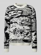 Edwin Regular Fit Strickpullover mit Woll-Anteil Modell 'PANKU' in Wei...