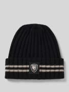 Blauer USA Beanie aus Viskose-Kaschmir-Mix in Black, Größe 1