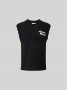 MAISON KITSUNÉ Tanktop in Ripp-Optik in Black, Größe S