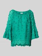 Apricot Blusenshirt mit Zierbesatz in Gruen, Größe M