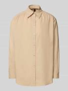 BOSS Orange Relaxed Fit Bluse mit Kentkragen Modell 'Belegant' in Sand...