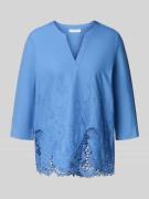 ETERNA Regular Fit Bluse mit Motiv-Stitching in Blau, Größe 36