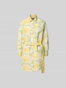 Kenzo Knielanges Kleid mit Knopfleiste in GELB, Größe L