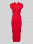 Tommy Hilfiger Midikleid in Ripp-Optik in Rot, Größe M