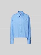 Victoria Beckham Hemdbluse mit Label-Stitching in Sky, Größe 34
