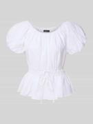Lauren Ralph Lauren Bluse mit Lochstickerei und Puffärmeln in Weiss, G...