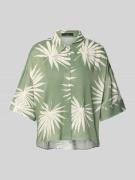 Oui Relaxed Fit Bluse aus Viskose mit überschnittenen Schultern in Kha...