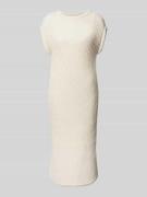 Milano Italy Midikleid aus Baumwoll-Leinen-Mix in Offwhite, Größe L