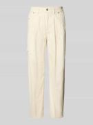 Drykorn Tapered Fit Hose mit Strukturmuster Modell 'QUALIFY' in Ecru, ...