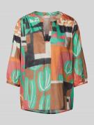 Milano Italy Regular Fit Bluse mit 3/4-Arm in Black, Größe 44