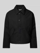 WEEKDAY Hemdjacke mit Knopfleiste Modell 'Andy' in BLACK, Größe M