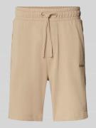 HUGO Shorts mit elastischem Bund Modell 'LIAM' in Beige, Größe L