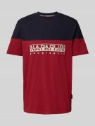 Napapijri T-Shirt mit Label-Stitching Modell 'SATURNIA' in Marine, Grö...