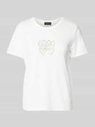 monari T-Shirt mit Label-Detail in Offwhite, Größe 36