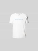 Moose Knuckles T-Shirt mit Label-Print in Weiss, Größe S