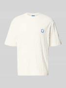 Hugo Blue Regular Fit T-Shirt aus Frottee in Offwhite, Größe L