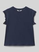 Mango T-Shirt mit Wellensaum an den Ärmeln Modell 'LILI' in Marine, Gr...