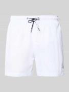 MCNEAL Badehose mit elastischem Bund und Tunnelzug in Weiss, Größe L