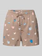 Jake*s Casual Pyjama-Shorts mit elastischem Bund in Ecru, Größe L