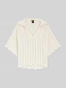 BOSS Orange Relaxed Fit Pullover mit Strickstruktur in Offwhite, Größe...