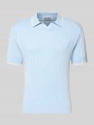 REVIEW Slim Fit Polo-Strickshirt mit Logo-Stickerei in Hellblau, Größe...