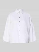 Christian Berg Woman Leinenbluse mit überschnittenen Schultern in Weis...