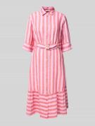 Christian Berg Woman Hemdblusenkleid aus Leinen mit Gürtel und Eingrif...