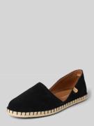 Verbenas Espadrilles aus Leder mit Label-Patch Modell 'CARMEN' in Blac...