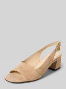 Högl Midheels aus Leder mit Blockabsatz in Taupe, Größe 36