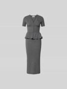 Self-Portrait Slim Fit Midikleid mit Woll-Anteil in Mittelgrau, Größe ...