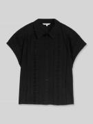 Tom Tailor Denim Relaxed Fit Kurzarmbluse aus reiner Baumwolle in Blac...