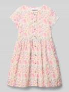 DANAMADE Kleid im Allover-Look mit Knopfleiste in Ecru, Größe 104