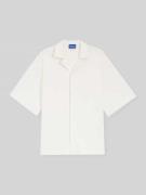 Hugo Blue Relaxed Fit Freizeithemd aus Frottee in Offwhite, Größe L