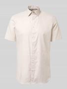 Jake*s Slim Fit Business-Hemd aus Baumwolle mit Kentkragen in Sand, Gr...